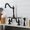 Kingston Brass Bridge Kitchen Faucet with Brass Sprayer, Oil Rubbed Bronze KS7755TXBS - alternate 6